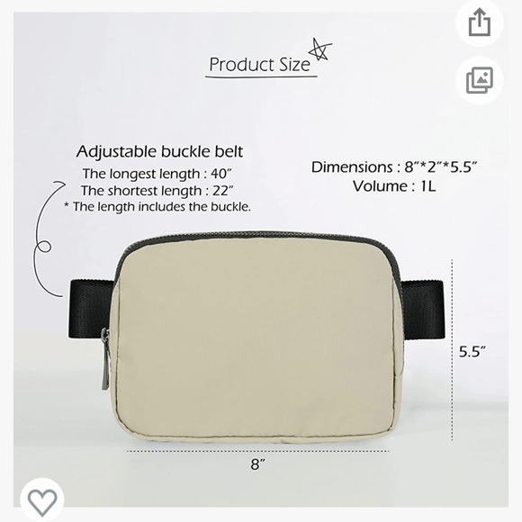 Lot of 2 ODODOS Unisex Mini crossbody Belt Bag in Khaki - Picture 6 of 10